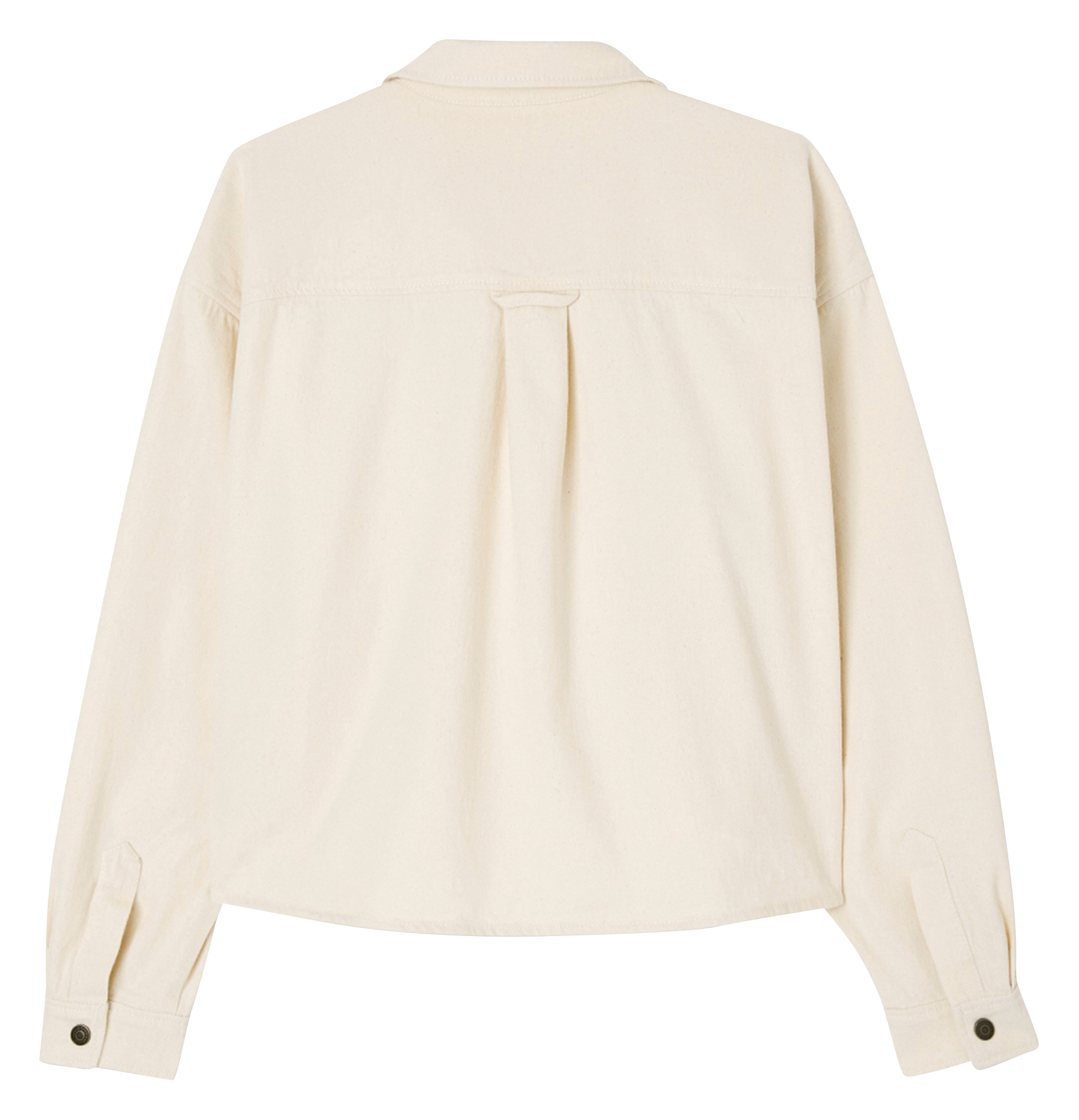 TIRABAY - Chemise courte ample col classique en coton | Beige