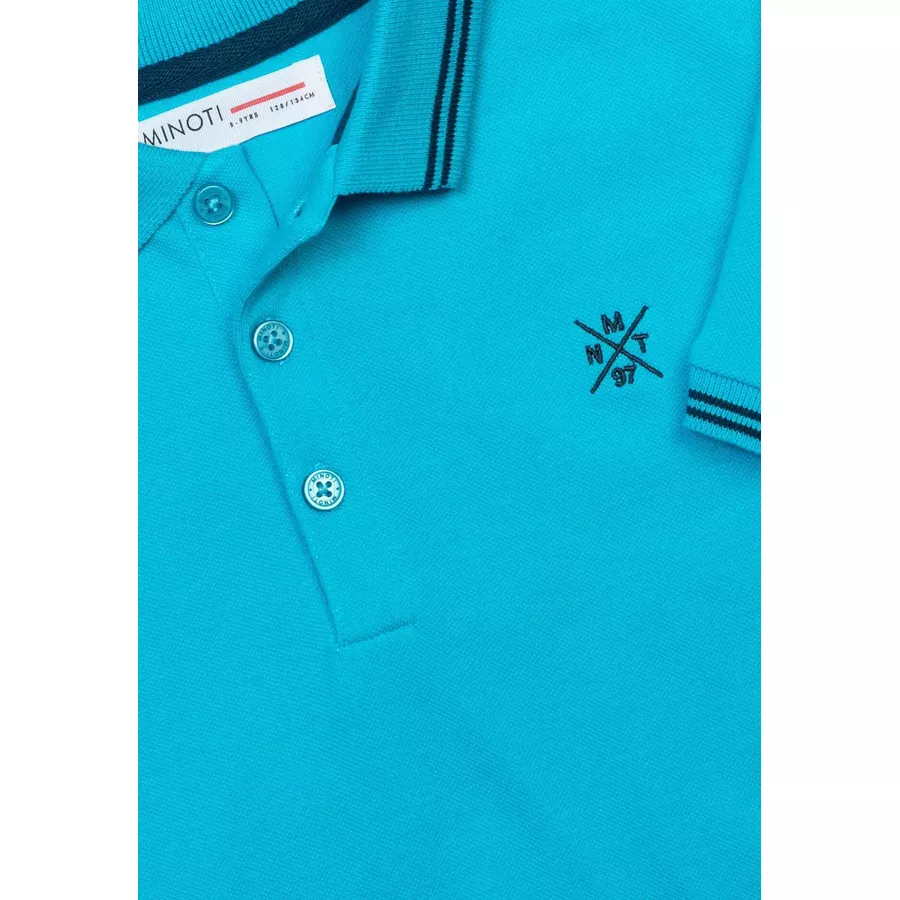 MINOTI Poloshirt mit Kontrastelementen Hellblau