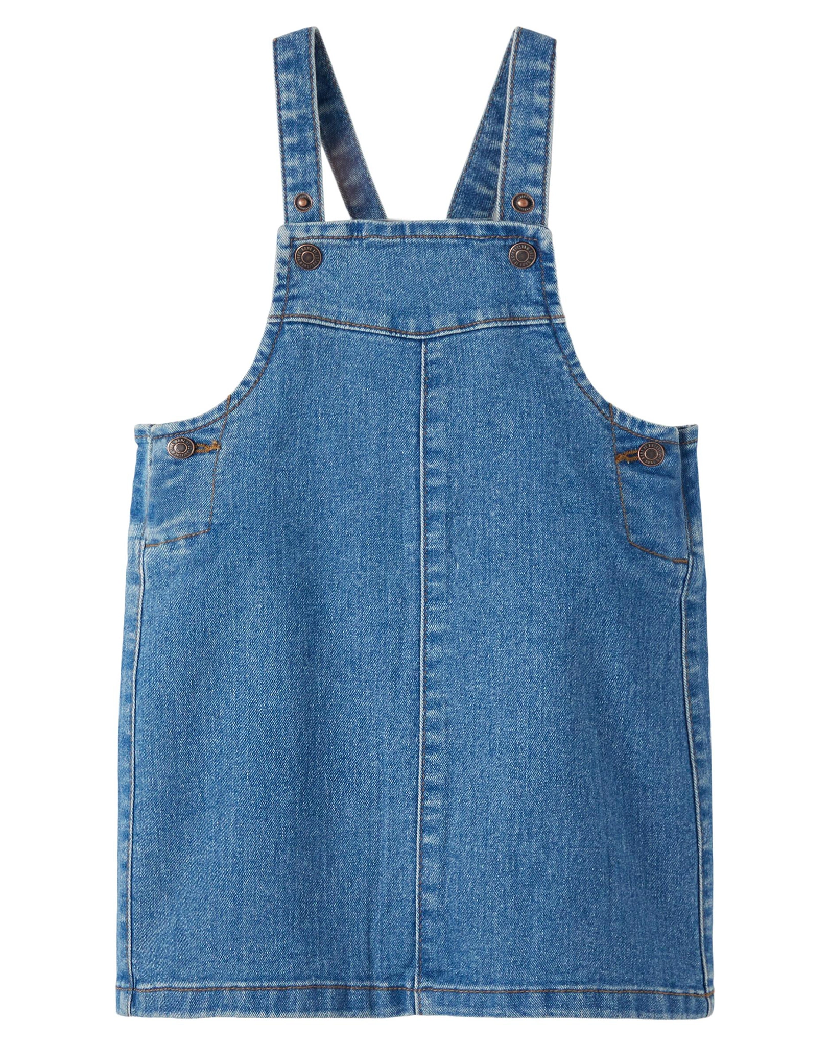 Latzrock NMFATOKE in medium blue denim