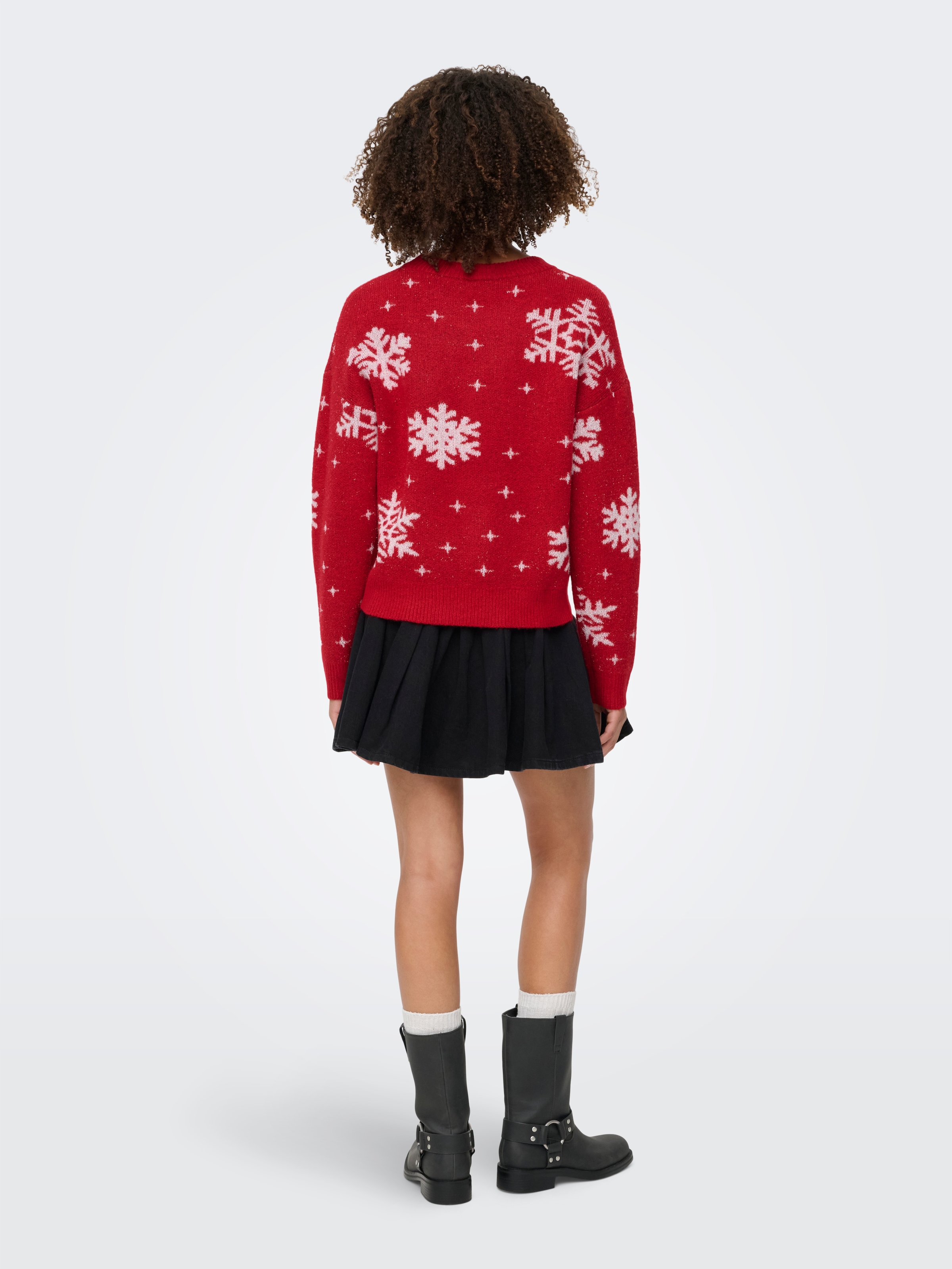 ONLY Weihnachtspullover »ONLXMAS ROLFA LS ONECK SNOWFLAKES KNT«