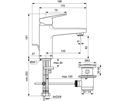 Ideal Standard lagedrukkraan CERAPLAN chroom BD230AA