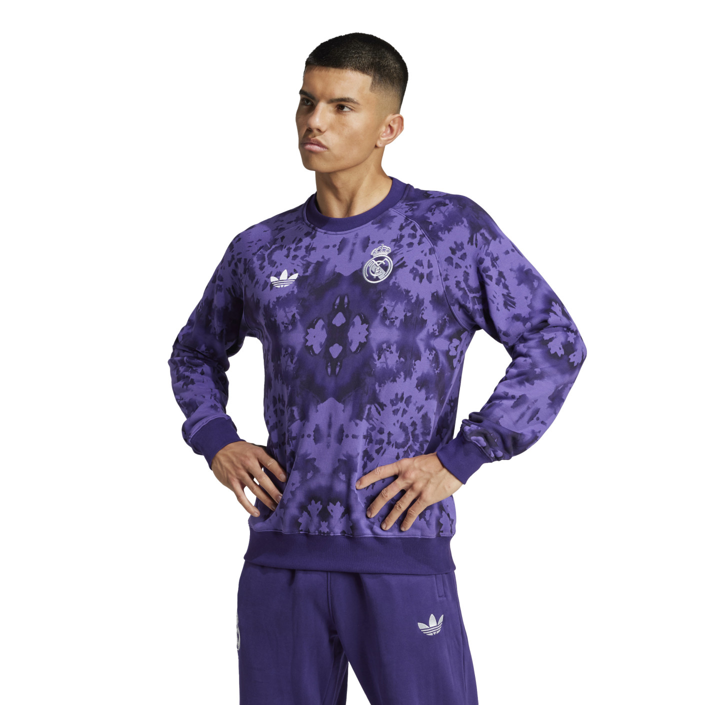 adidas Real Madrid CNY Crew Trainingspak 2024-2025 Paars Wit