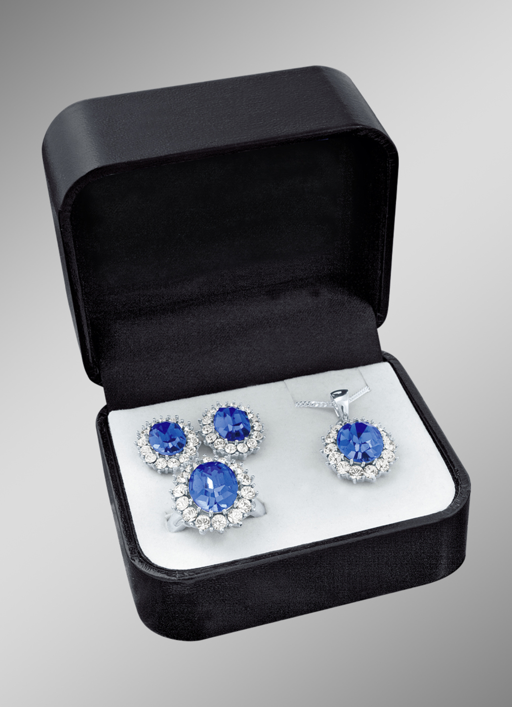 Schmuck-Set, 4-teilig mit Weißgoldauflage