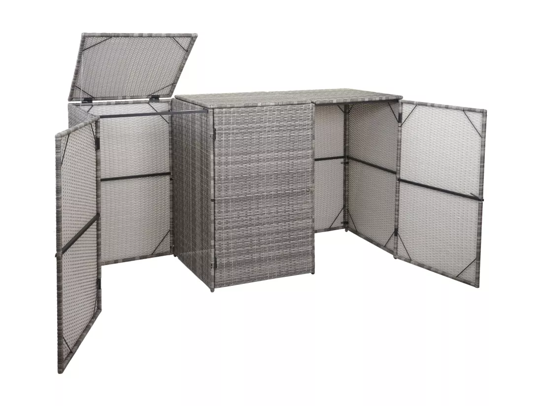 Habillage pour 3 poubelles MCW-E25 3x120l, gris
