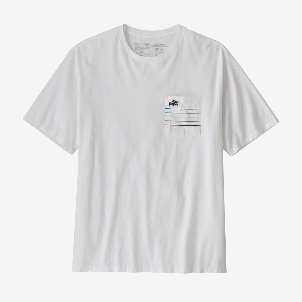 Herren-T-Shirt mit Logo, Streifen und Bio-Tasche