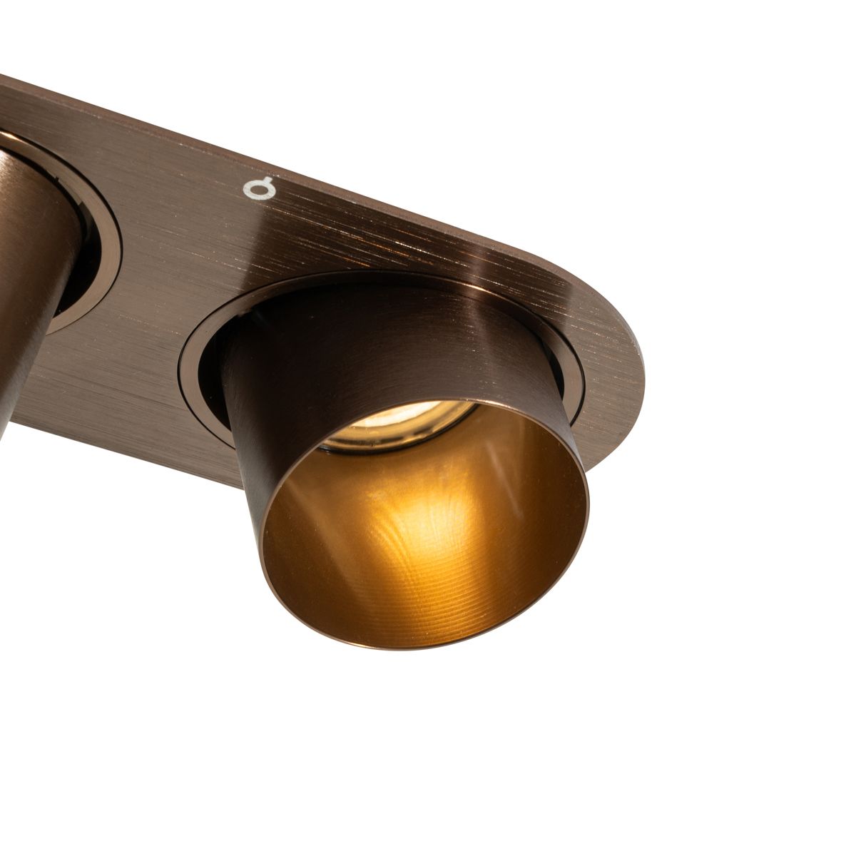 Afgeronde inbouwspot donkerbrons GU10 50mm 2-lichts - Installa