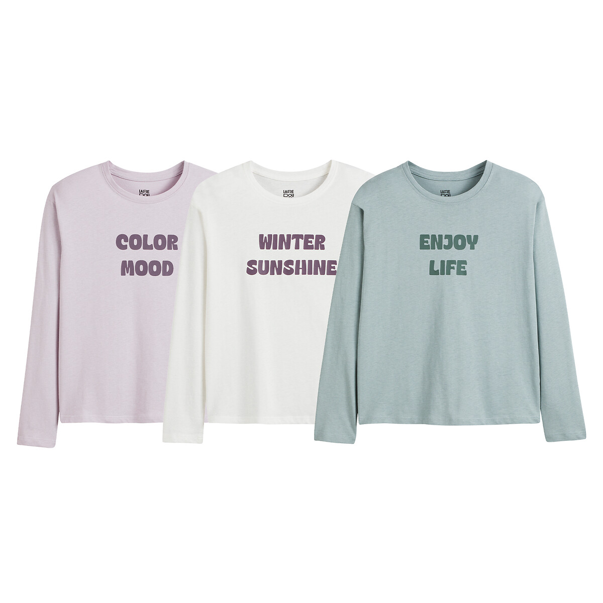 COLEÇÃO LA REDOUTE<br>Conjunto de 3 camisetas de manga comprida