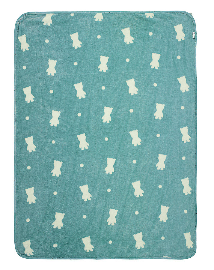 Plüsch-Schmusedecke BÄR BEN (75x100) in blau