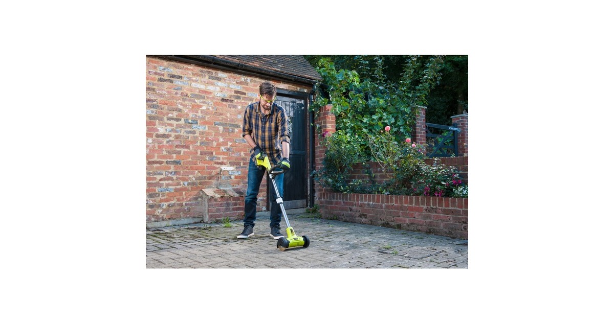 RyobiONE+ 18V Accu Patio reiniger met staalborstel RY18PCA-120 voegenreiniger  (Groen/zwart, Incl. 1x 2.0Ah accu en lader)