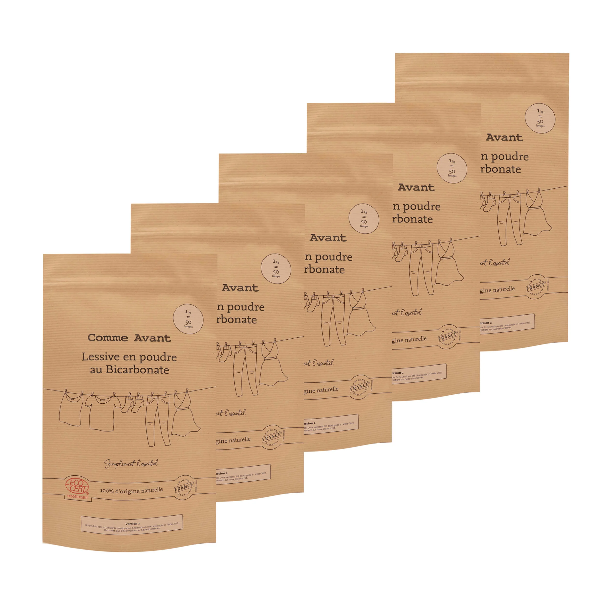 Lessive en poudre au bicarbonate - Version 2 - 1 lessive - 1kg / Aucun