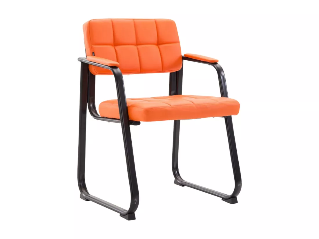Lot de 2 chaises avec accoudoirs - Similicuir - Orange - Canada B