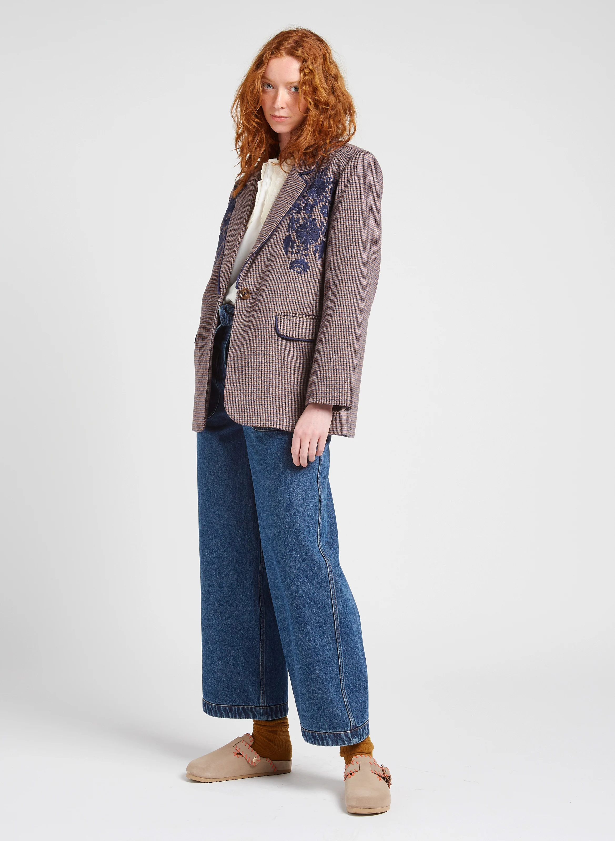 HANOI - Veste col tailleur en laine mélangée | Marron