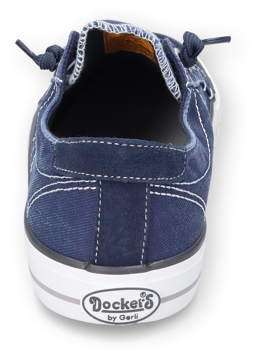 Dockers by Gerli Slip-On Sneaker  , Freizeitschuh, Retro Sneaker, Fake Schnürung, in cooler Jeansoptik
