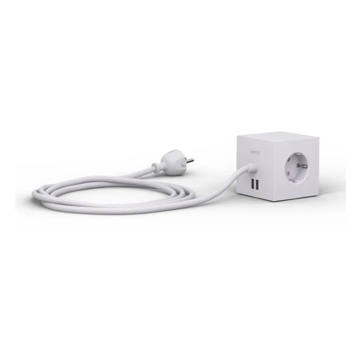 Avolt Rallonge Square 1 avec prise USB | Gris