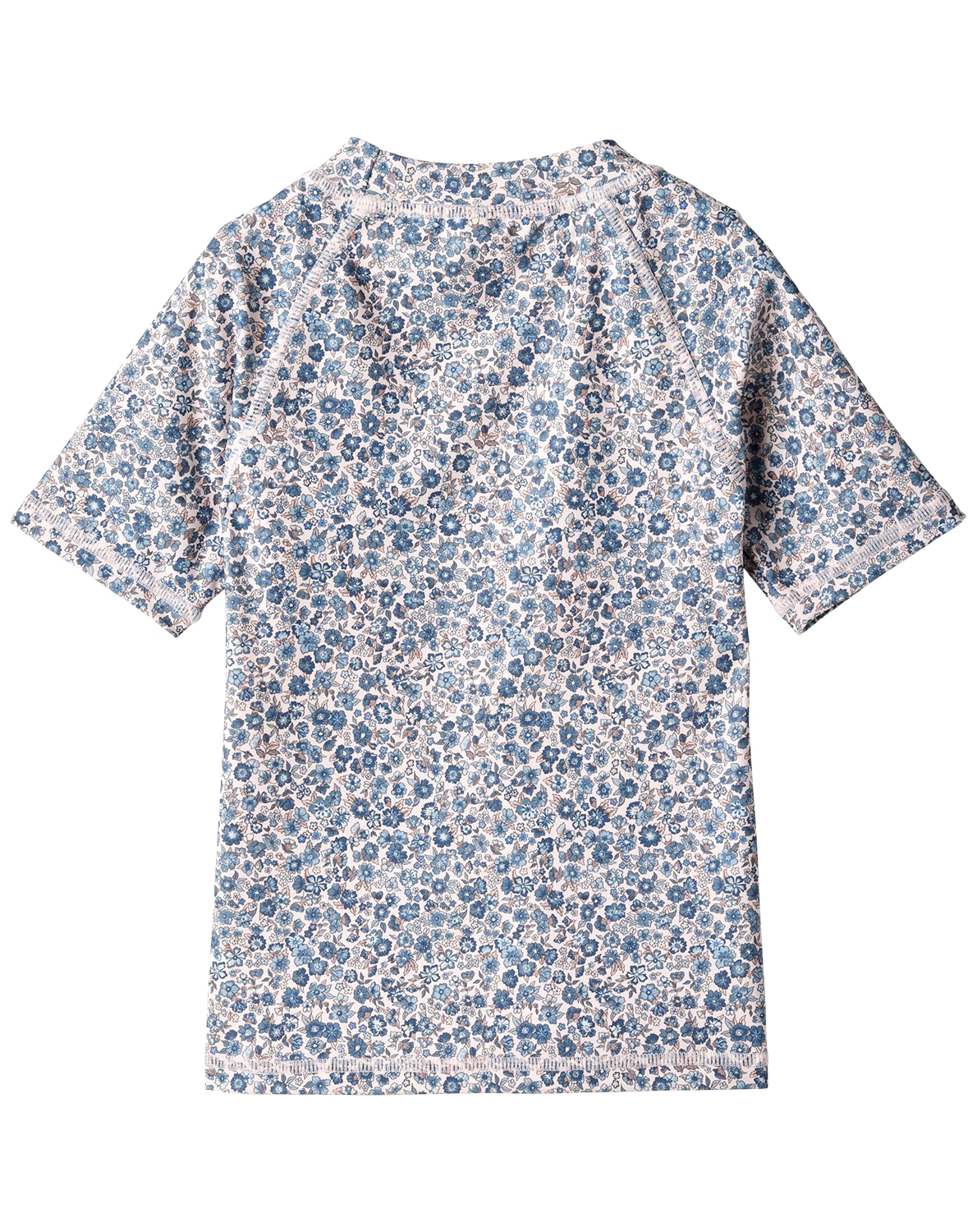 Kurzarm-Badeshirt JACKIE FLOWER in blue