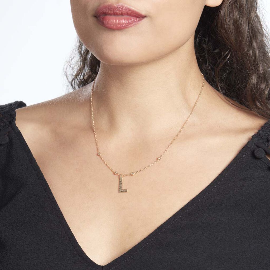 Collier Plaqué Or Jaune Lettra