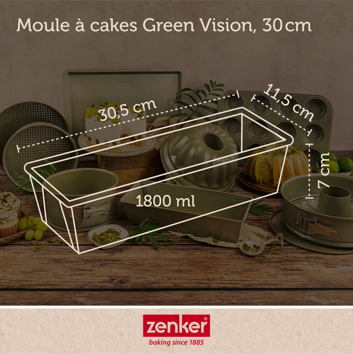 Moule à cake 30 cm Green Vision Zenker