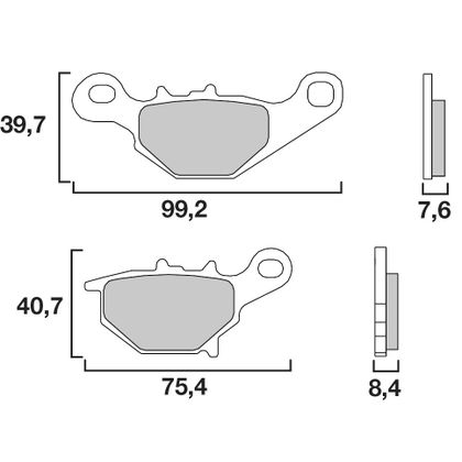 Plaquettes de freins Brembo Sinter Métal Fritté arrière