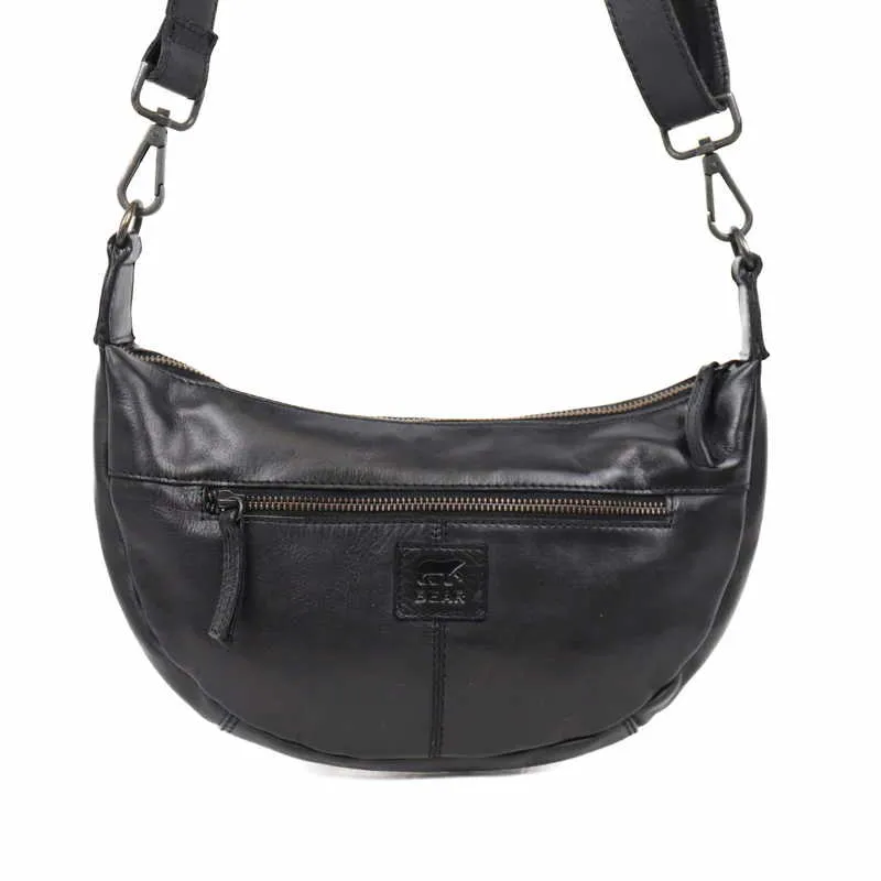 BEAR DESIGN Umhängetasche Schwarz Leder