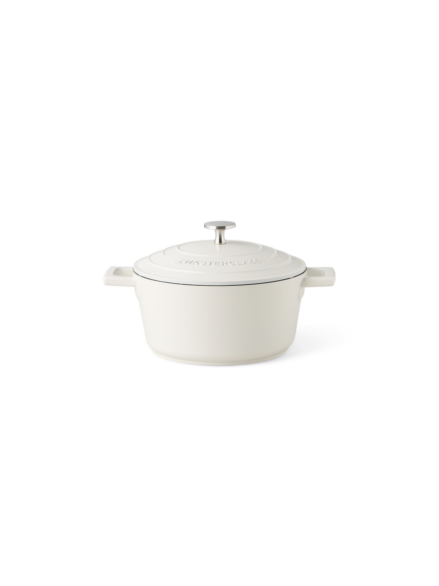 Gryde med låg 2,5L | Støbt aluminium/bund af rustfrit stål. 2,5 l. | Off White | MASTERCLASS