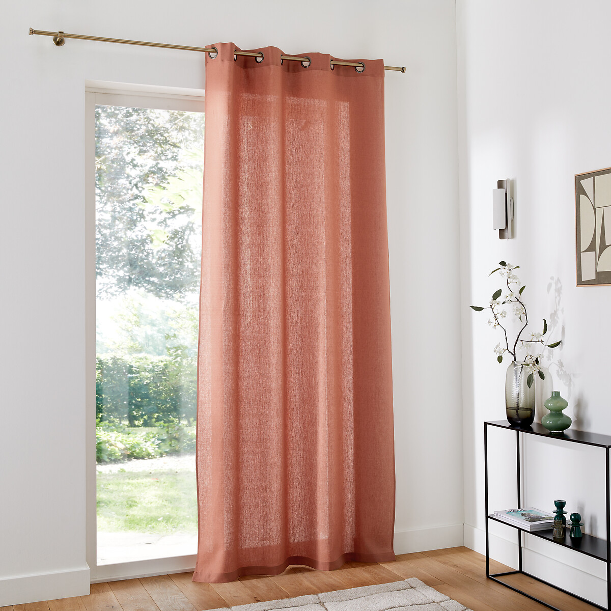 LA REDOUTE INTERIEURS<br>Cortina de linho lavado com ilhós Onega