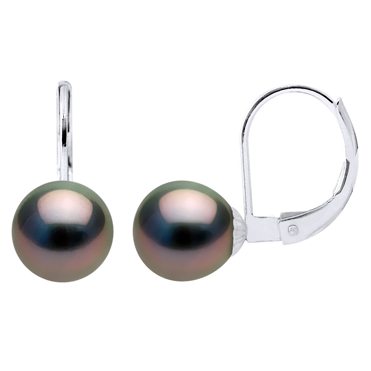 Dormeuses Perles de Tahiti Ovales 8-9 mm Argent 925