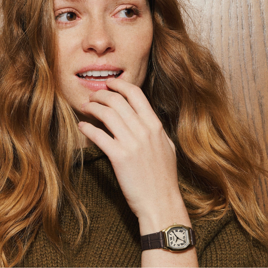 Fossil Harlow Leder Braun Goldig / Beige
