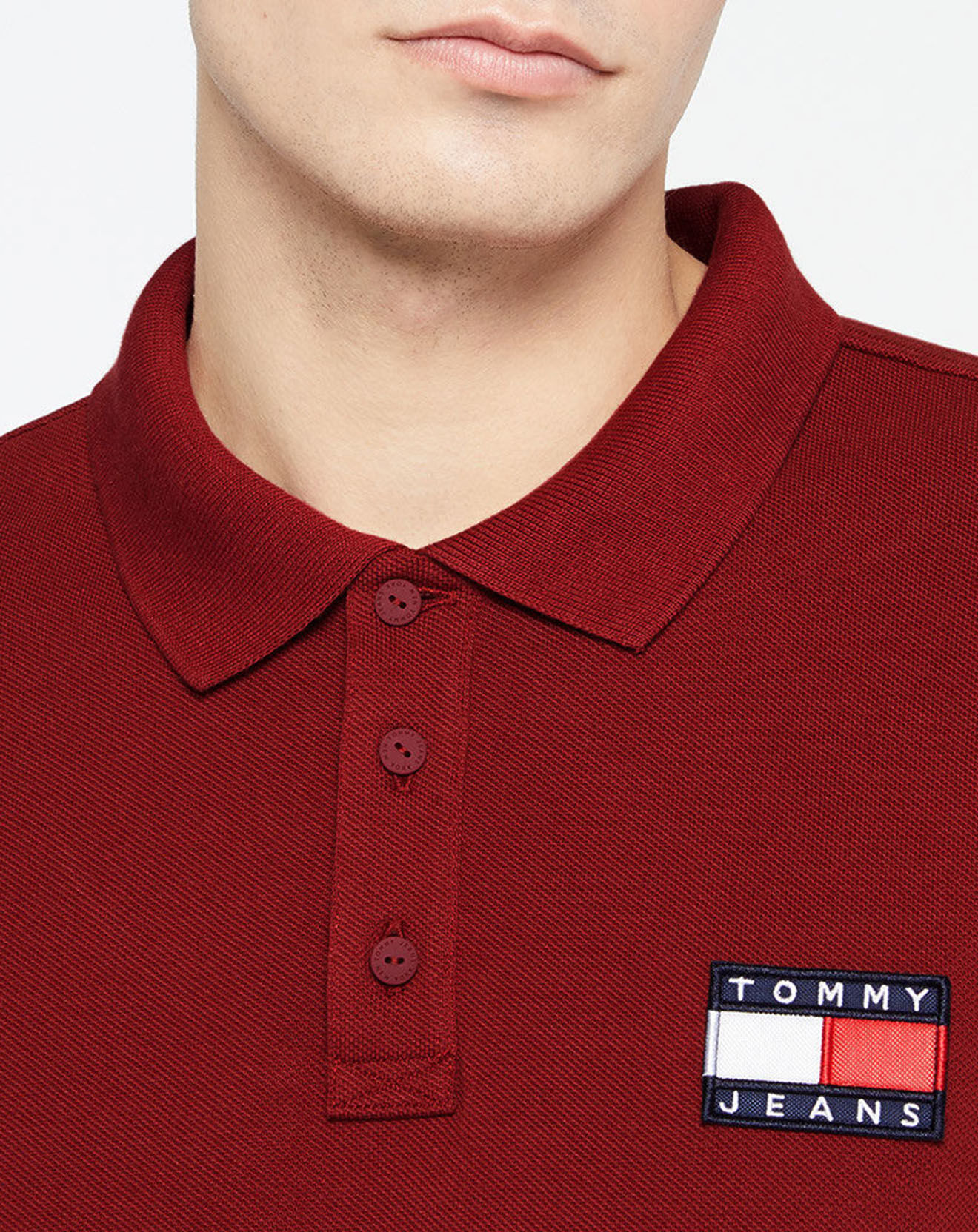 Tommy Jeans Polo Tommy Badge bordeaux