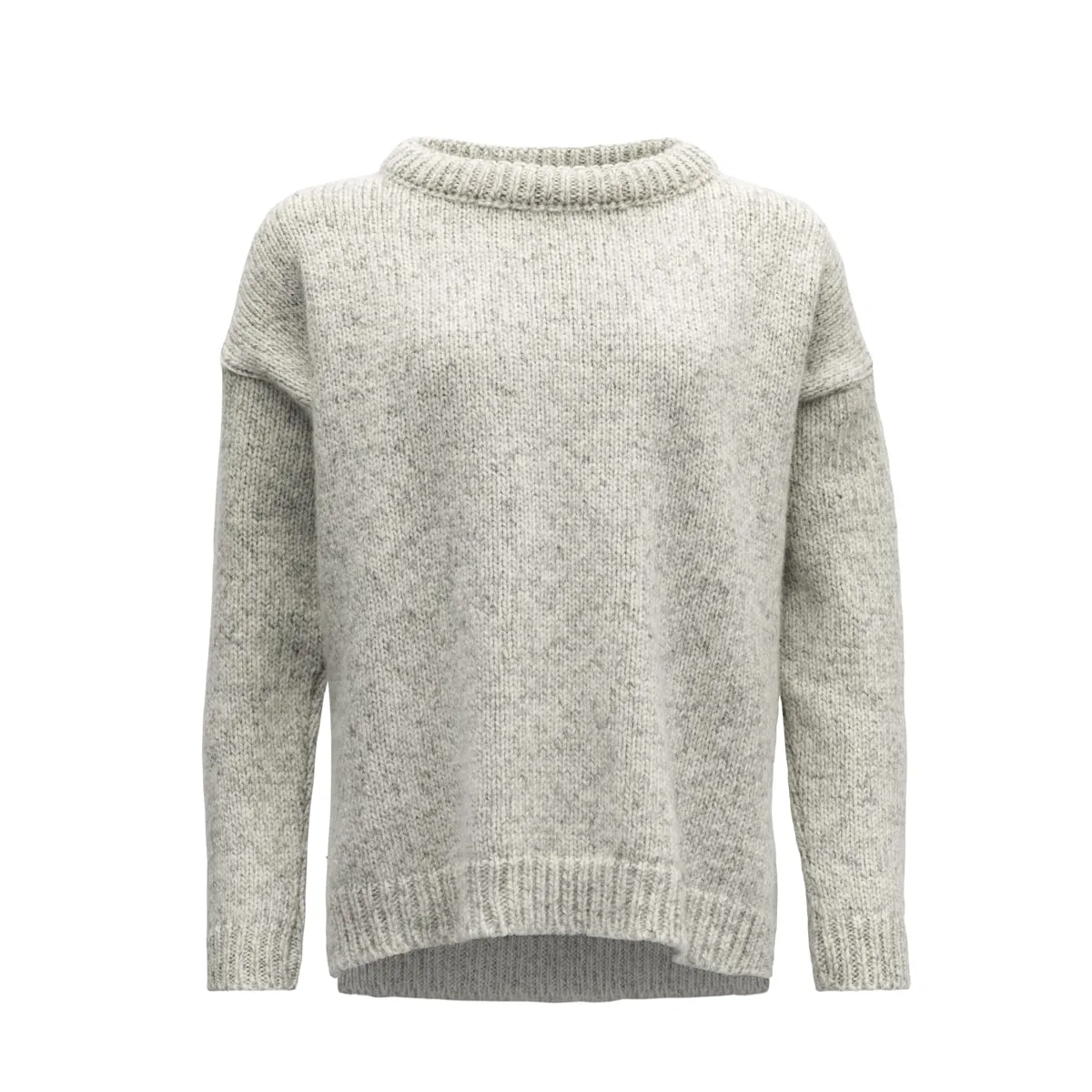 Devold Nansen Woman's Sweater Split Seam Grey Melange
