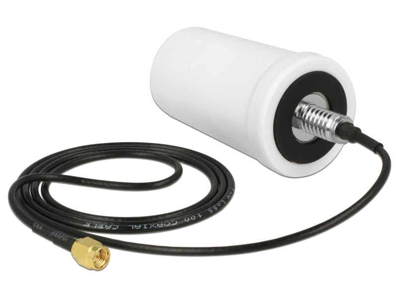 Delock LTE-Antenne Outdoor, IP-67, SMA, SMA 2 dBi Rundstrah Delock LTE Antenne SMA Stecker 1.7 - 2.0 dBi ULA100 1 m omnidirektional starr outdoor weiss