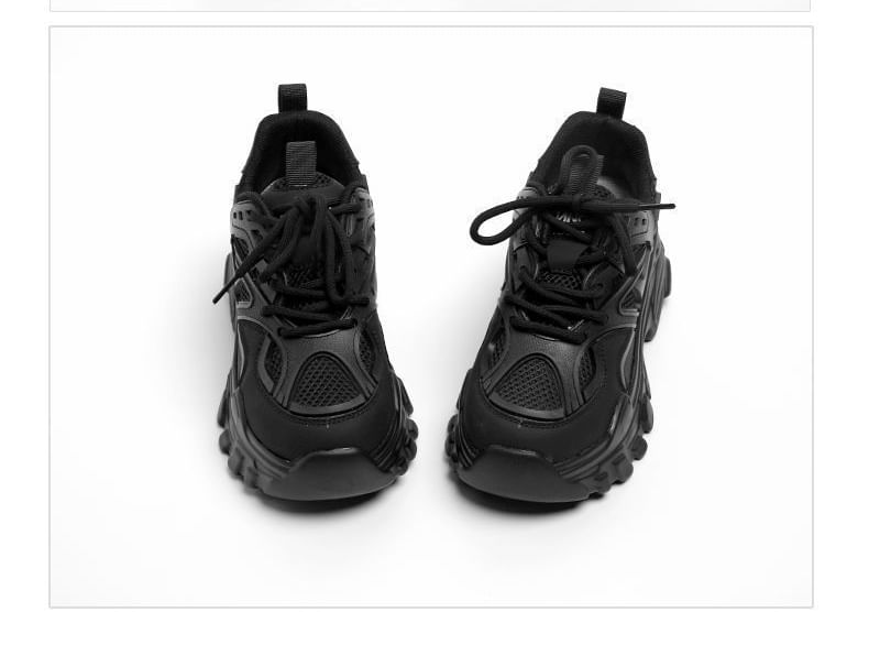 caneik - Platform Plain Mesh Panel Veterschoenen