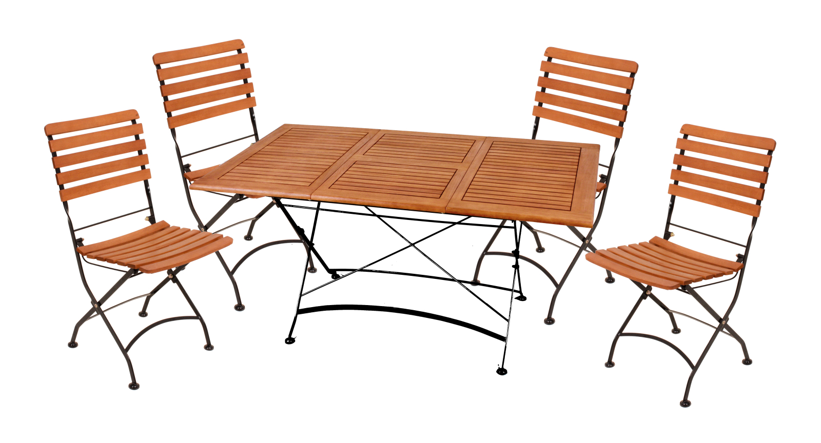 5-teilige Sitzgruppe WIEN Set 9 - Eukalyptus - mit Stühlen