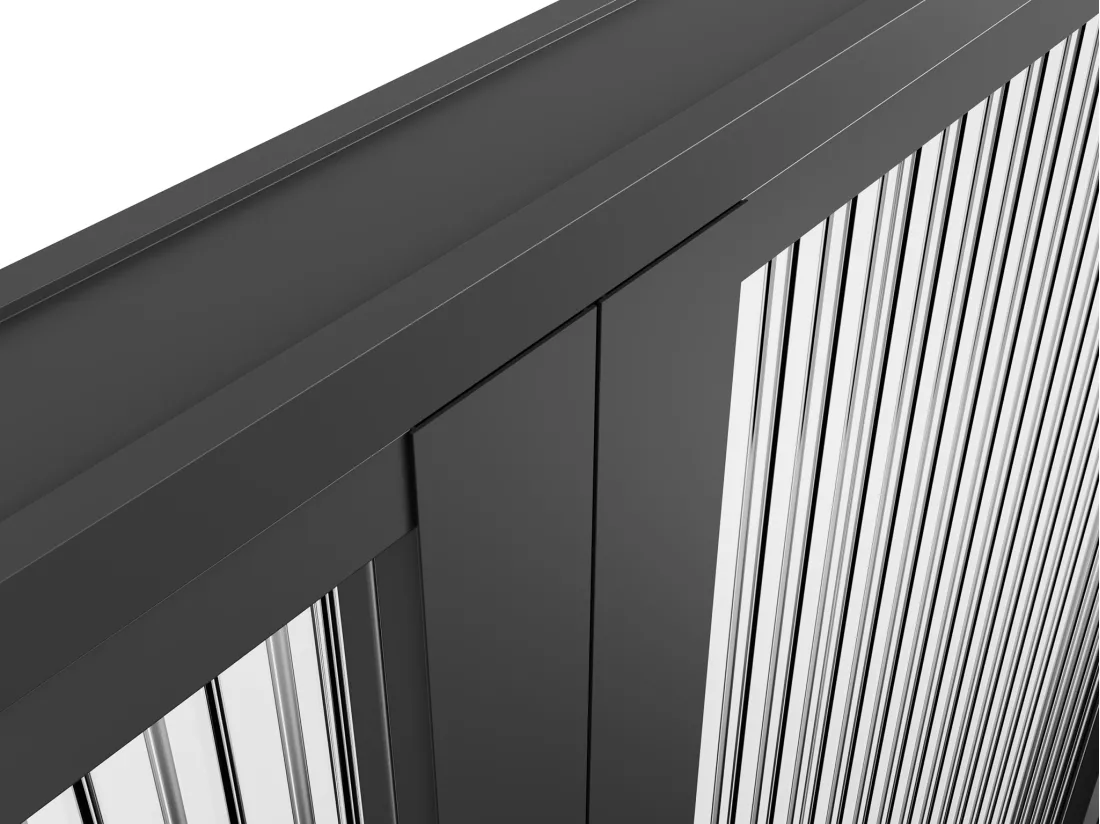 Bloc porte réversible à deux battants en aluminium et verre trempé texturé - 2 x H204 x L83 cm - Noir - LOXTON