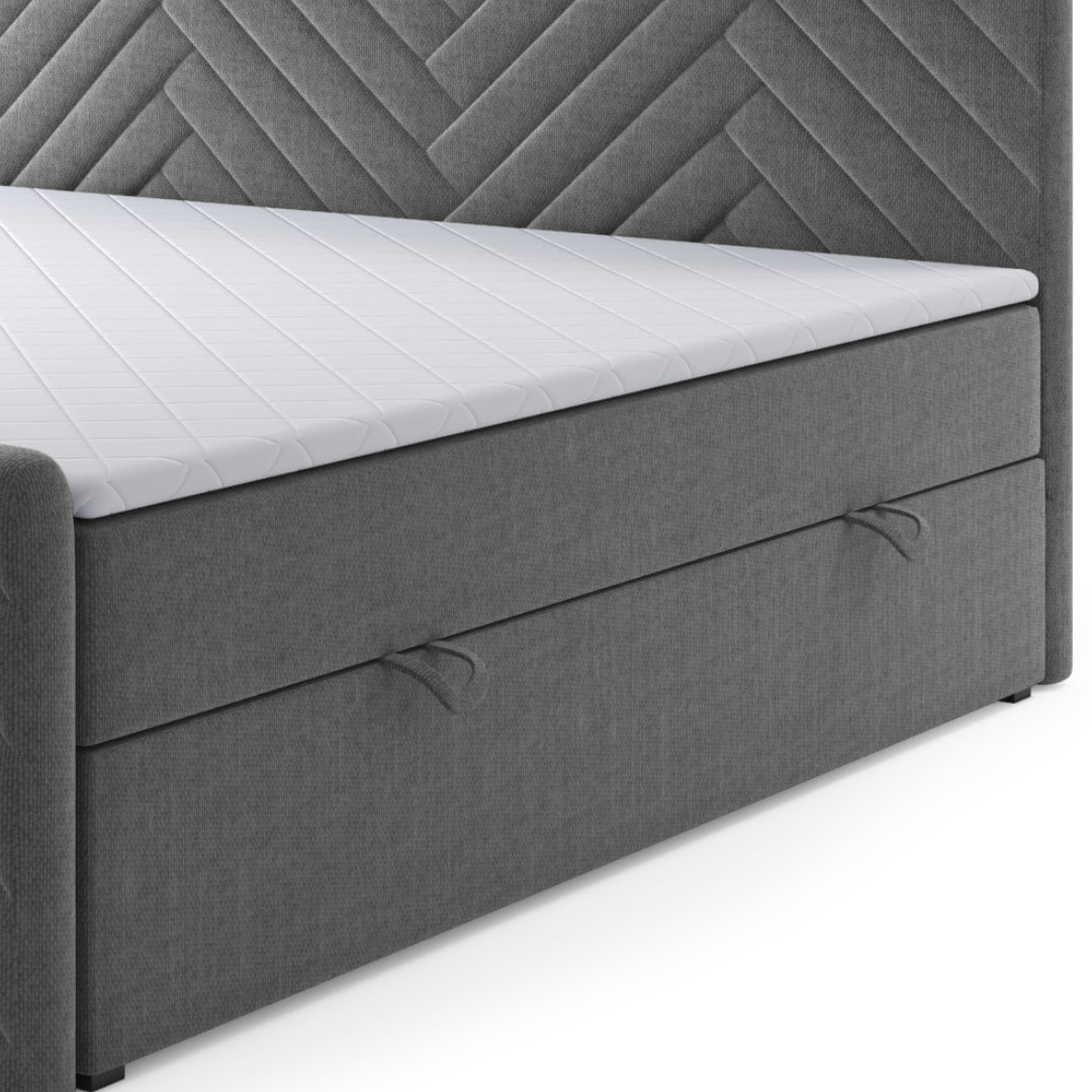 M-Punkt GmbH Boxspringbett GENF Fußteil mit Bettkasten 180 x 200 cm Anthrazit - versch. Ausführungen
