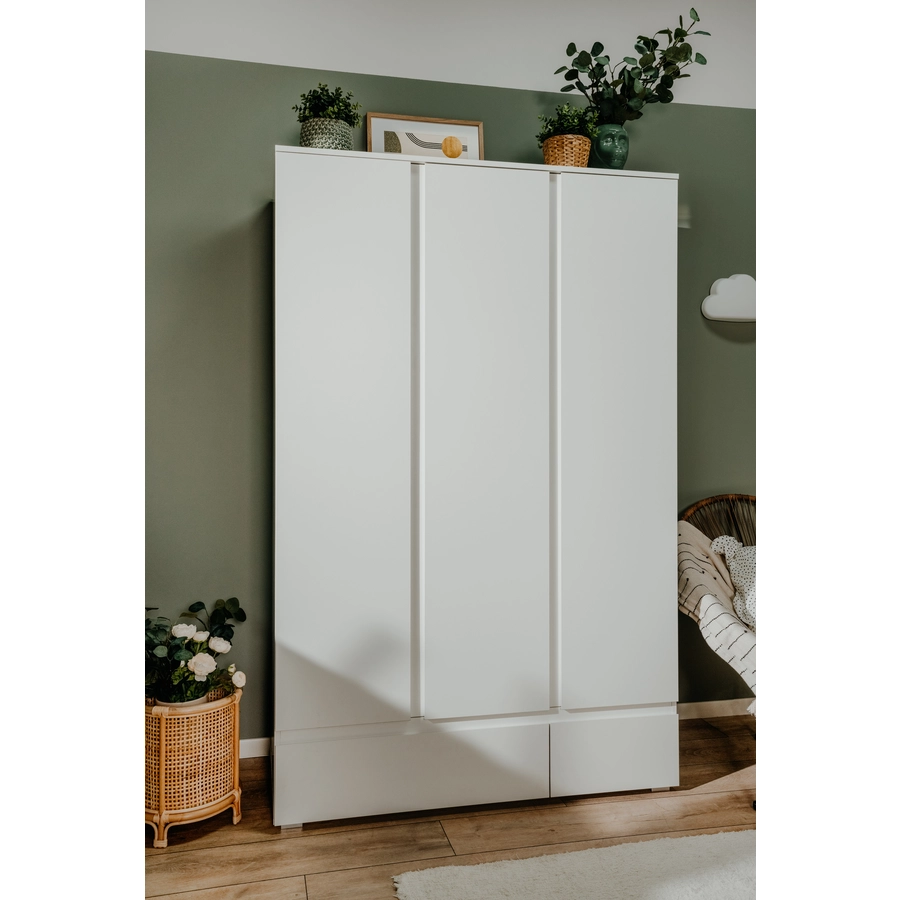 Finori Kleiderschrank Lia, weiß, 3 Türen Weiß