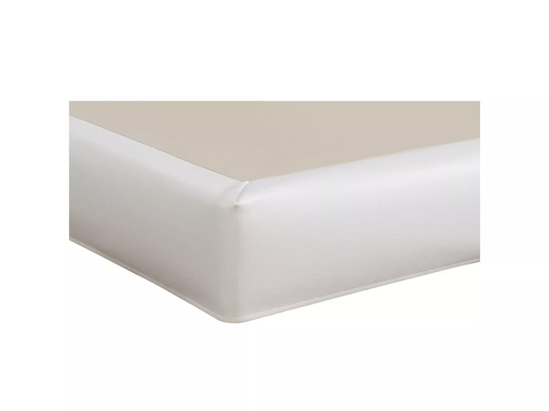 Cache-sommier intégral simili cuir neige 180x200