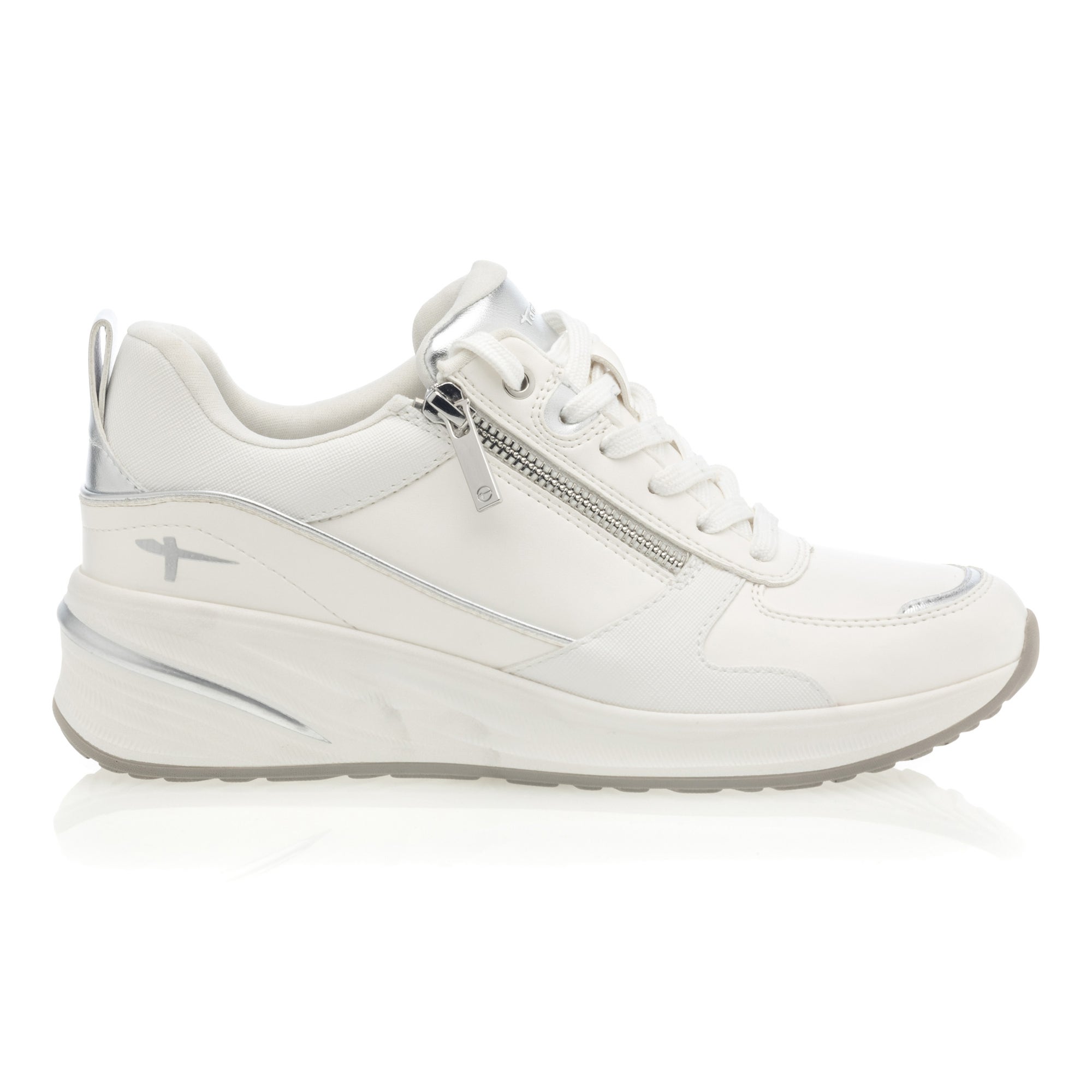 Baskets basses à talon compensé Femme blanc