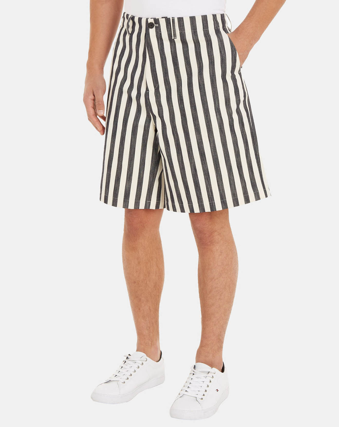 Tommy Hilfiger Bermuda Brethon rayé bleu marine/blanc