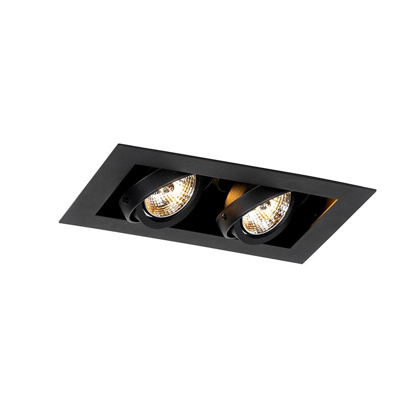 Set van 6 Moderne inbouwspot zwart 2-lichts verstelbaar - Oneon 70
