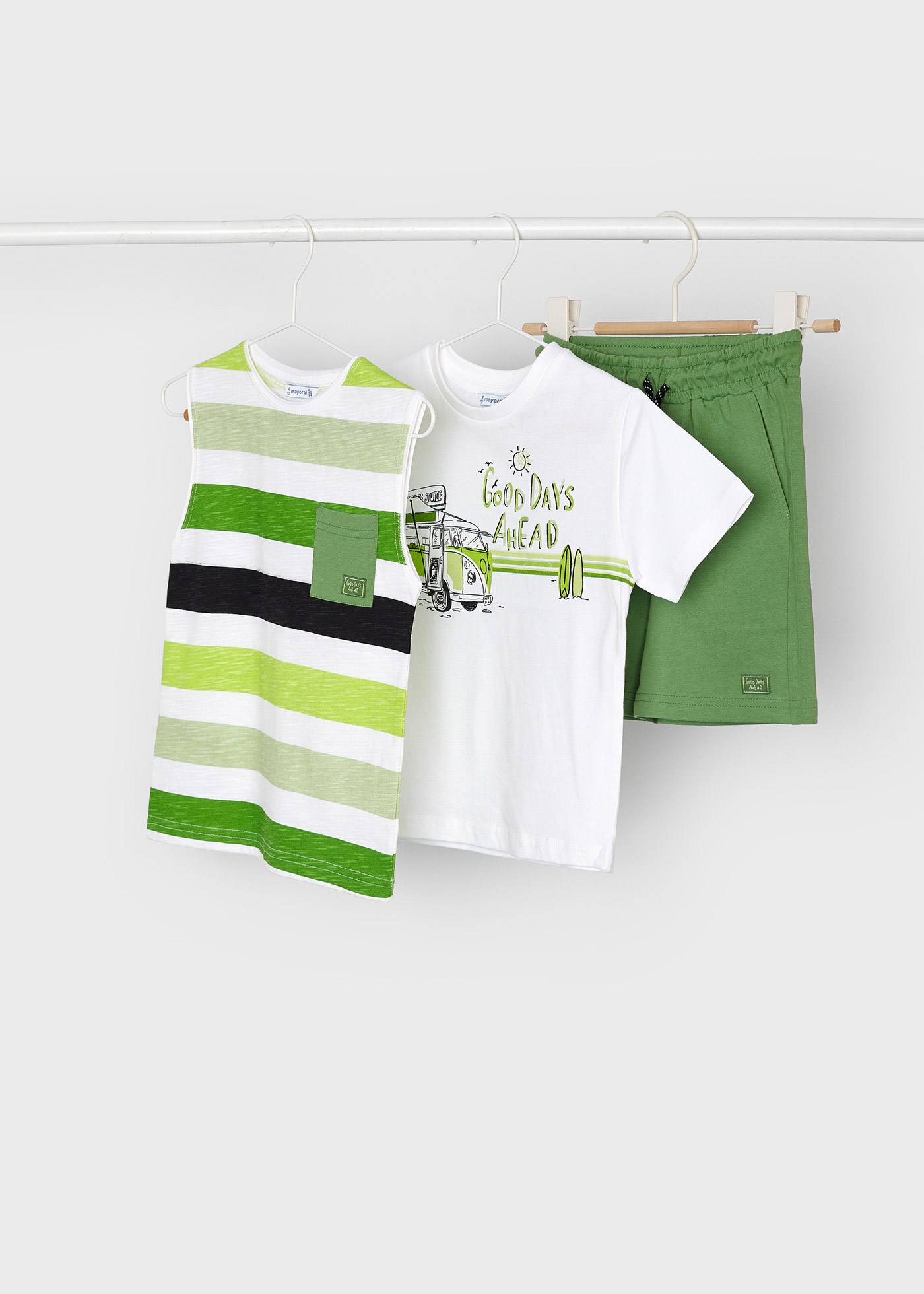 Conjunto de 3 peças em algodão sustentável para meninos