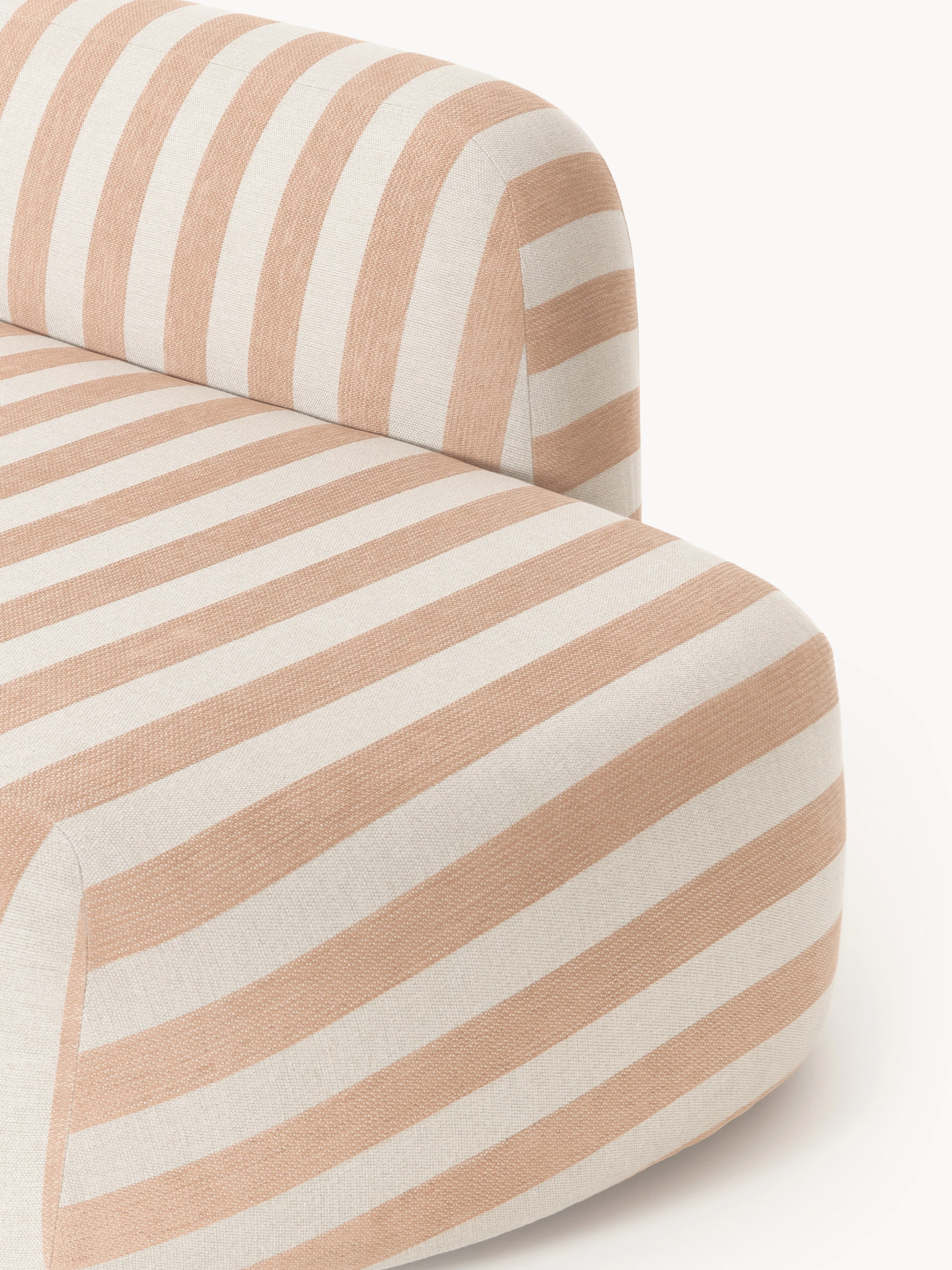 XL modulaire gestreepte hoekbank Wolke met chaise longue