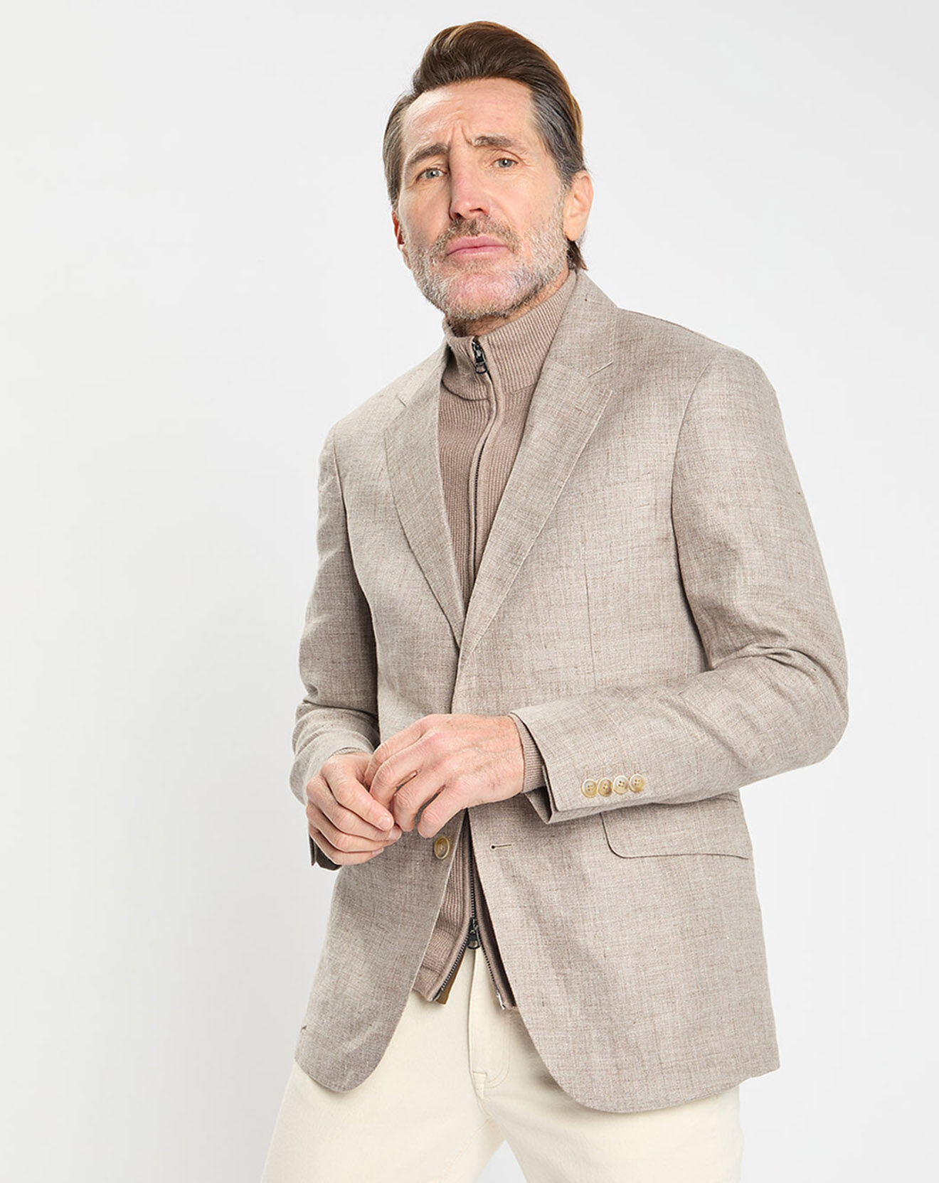 Hackett London Veste 100% Lin beige
