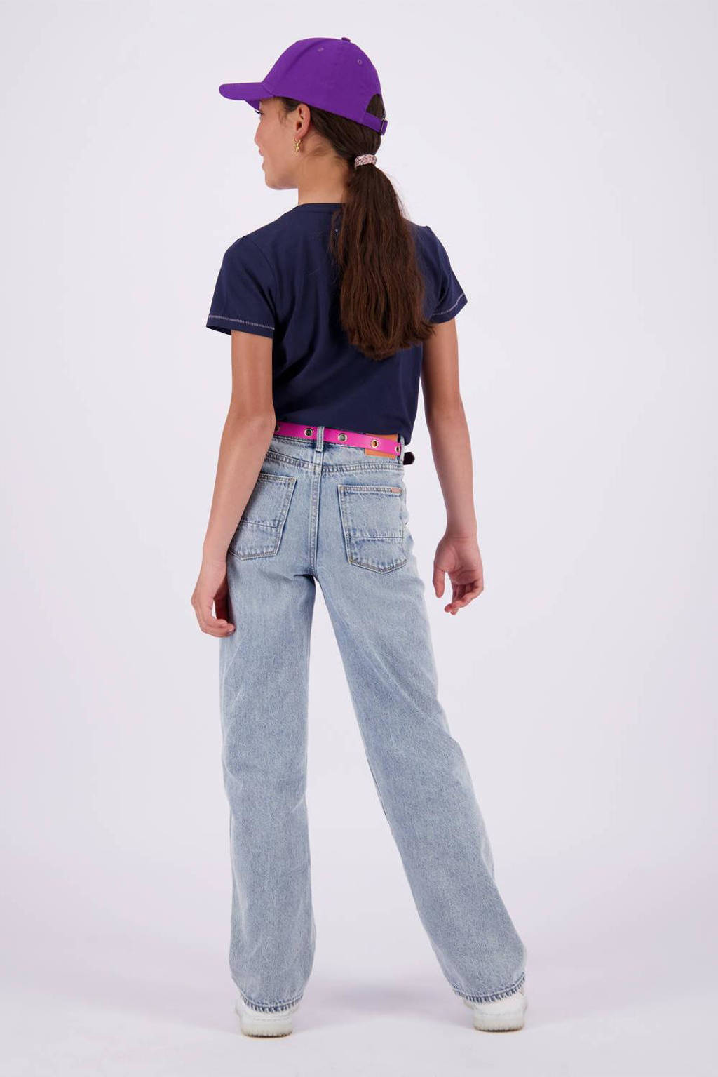 Vingino T-shirt Hetty met printopdruk donkerblauw/paars