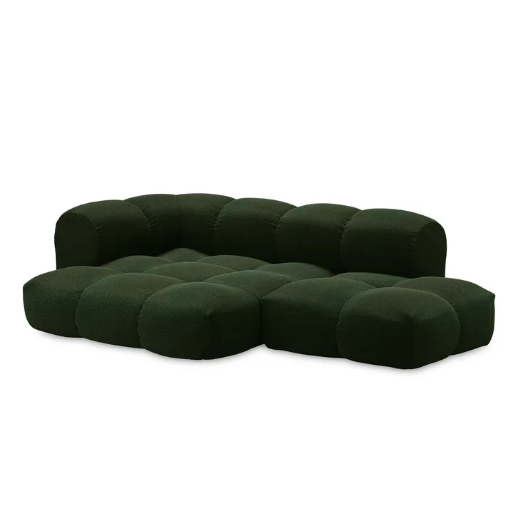 OUT Objekte unserer Tage - Sander 06 Links 3-Sitzer Sofa, moosgrün (Hug Me 062 by Chivasso)