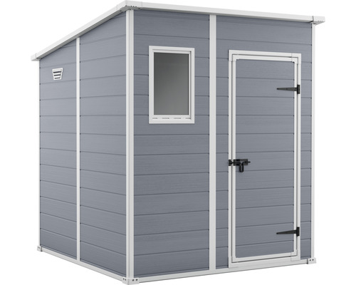 Keter Manor Pent 6x6 tuinhuis inclusief vloer, 183,5 x 183 cm, grijs