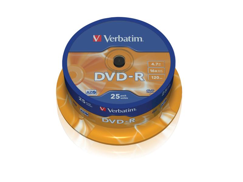 Verbatim DVD-R 4.7 GB, Spindel (25 Stück) 25er Spindel DVD-Rohlinge