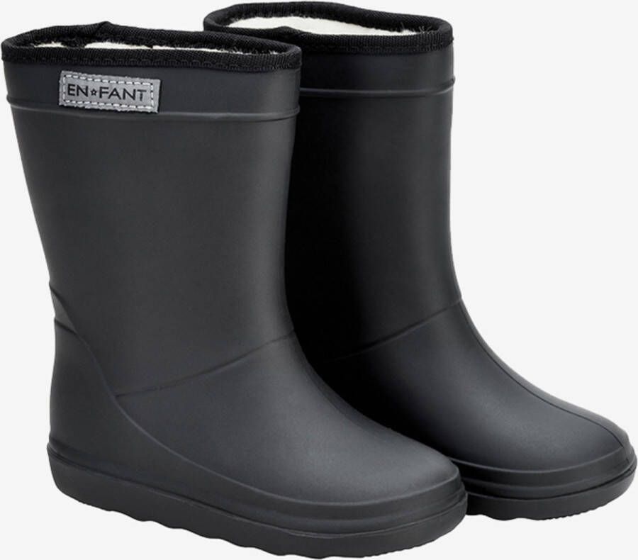Enfant Zwarte Regenlaarzen Thermo Boot