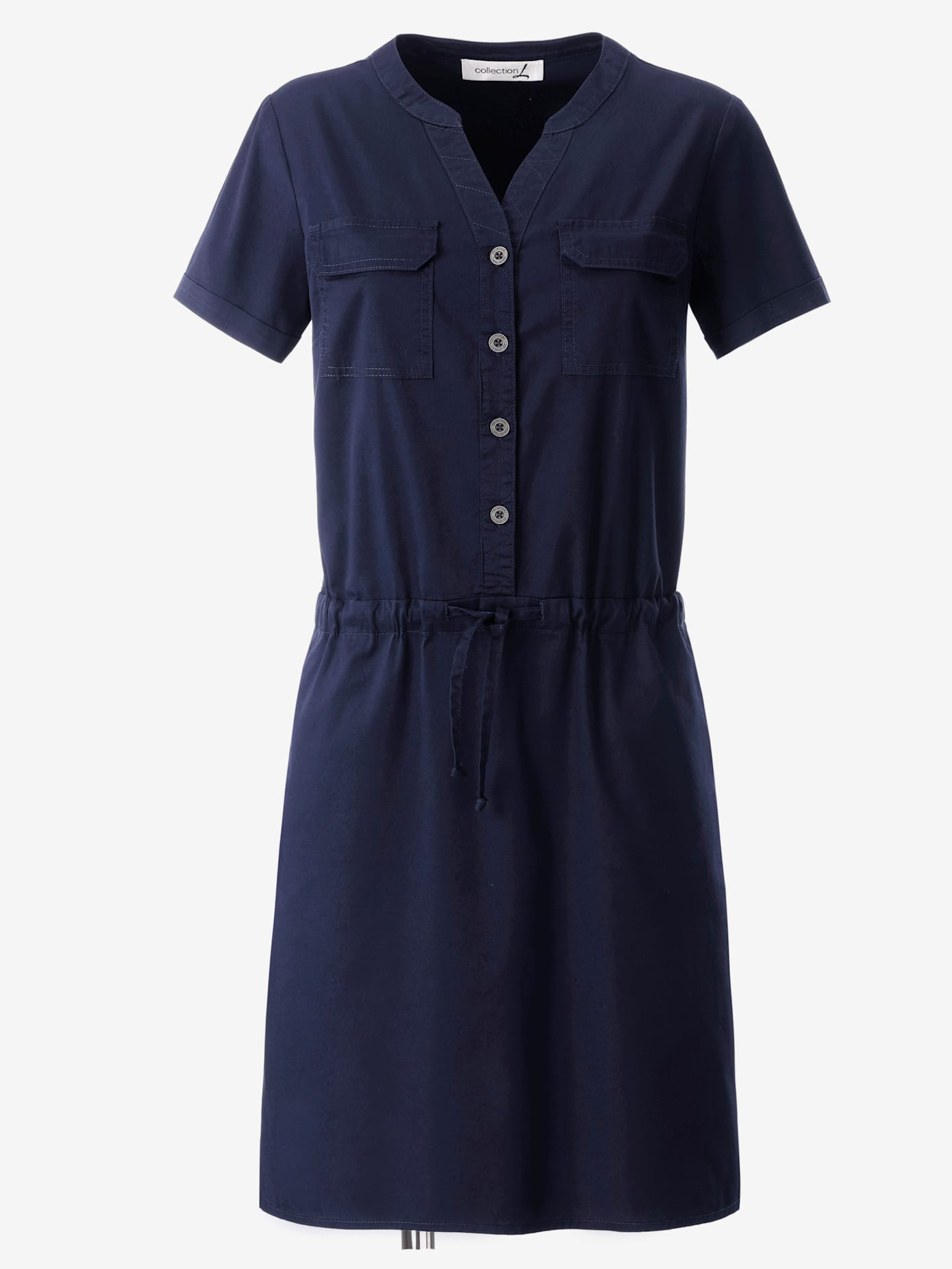 Robe coton légère avec encolure ronde avec petit v