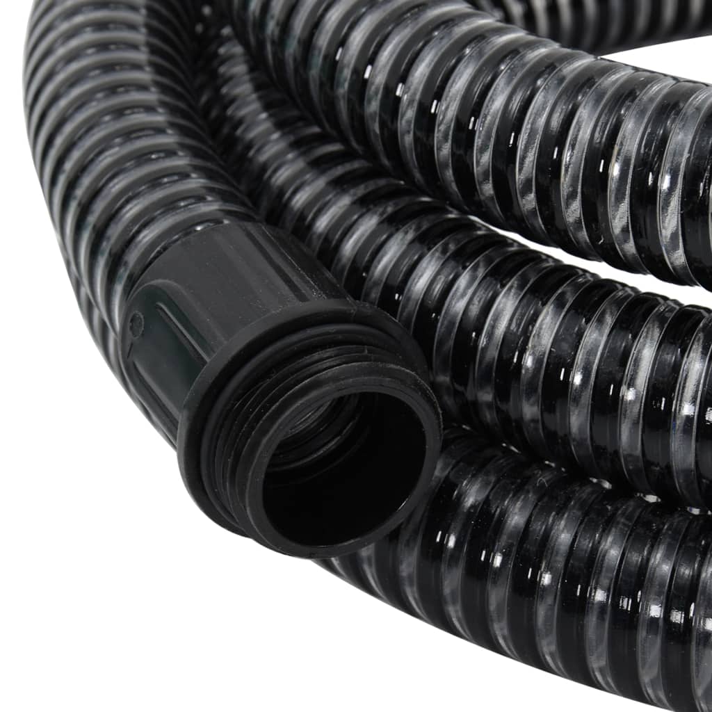 Tuyau d'aspiration avec raccords en laiton noir 1,1