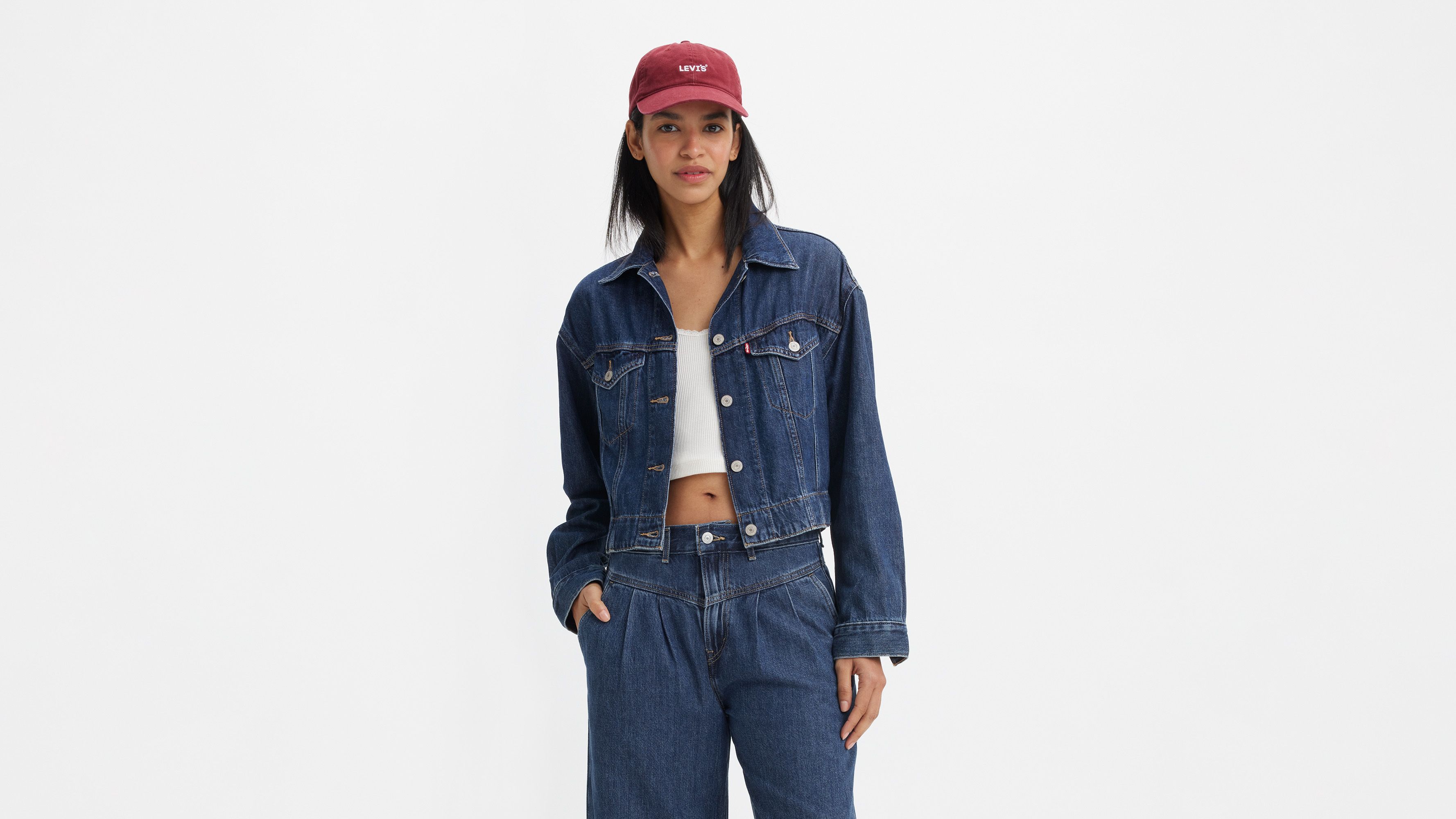Veste Trucker Lightweight - Paper Map - Bleu